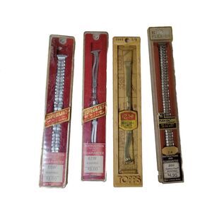Vtg Diplomat Watch Braclet Straps Topps Lot Silver Womens Size 55W 61W 28W 3/8
